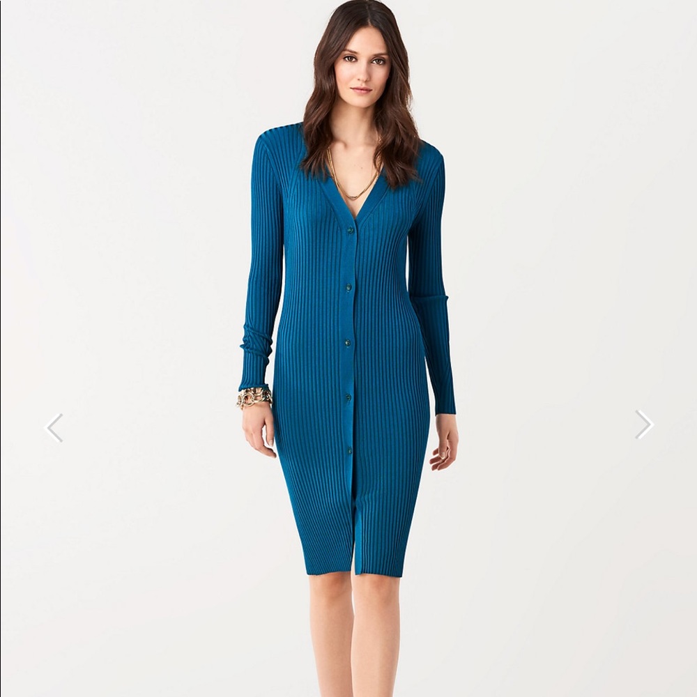 DVF “Calla” Ribbed Knit Dress